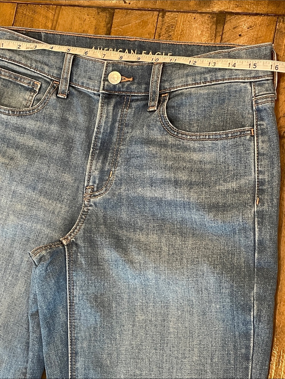 American Eagle Outfitters Light Blue Straight-Leg Jeans D37 - Picture 7 of 14